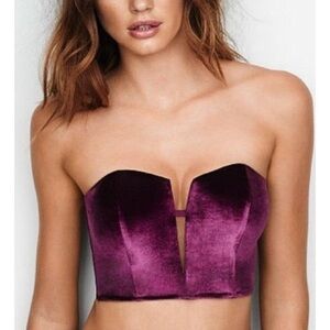 MOVING SALE NEW Victoria’s Secret Purple Velvet Strapless Bustier